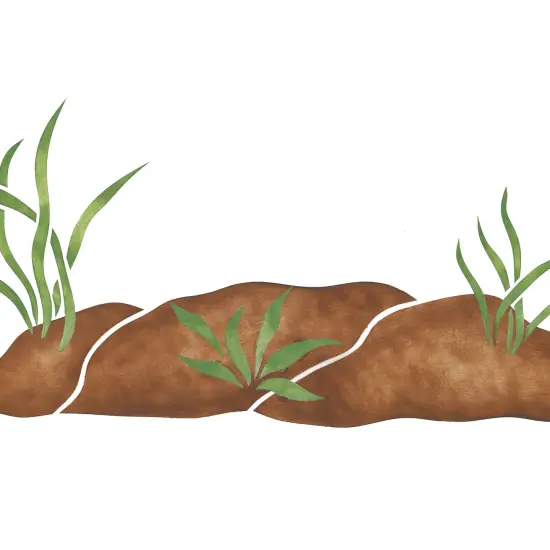 Grassy Mound Wall Stencil | 1912 by Designer Stencils | Outdoor Stencils | Reusable Art Craft Stencils for Painting on Walls, Canvas, Wood | Reusable Plastic Paint Stencil for Home Makeover | Easy to Use & Clean Art Stencil {2}