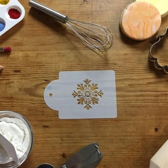 Single Rosette Medallion Cake Stencil | C149 by Designer Stencils | Cake Decorating Tools | Baking Stencils for Royal Icing, Airbrush, Dusting Powder | Reusable Plastic Food Grade Stencil for Cakes | Easy to Use & Clean Cake Stencil {3}