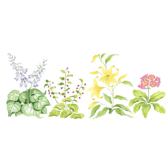 Smaller Hosta Mix Wall Stencil | 1900 by Designer Stencils | Floral Stencils | Reusable Art Craft Stencils for Painting on Walls, Canvas, Wood | Reusable Plastic Paint Stencil for Home Makeover | Easy to Use & Clean Art Stencil {1}