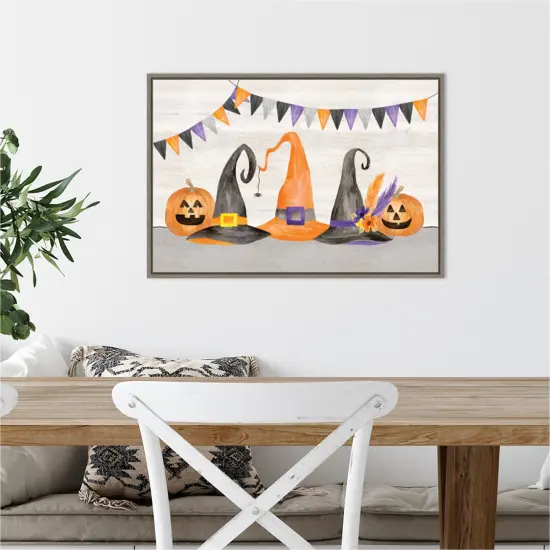 Sit a Spell landscape II by Tara Reed 23-in. W x 16-in. H. Canvas Wall Art Print Framed in Grey {5}
