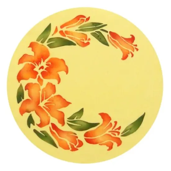 Lily Round Cake Stencil | C302 by Designer Stencils | Cake Decorating Tools | Baking Stencils for Royal Icing, Airbrush, Dusting Powder | Reusable Plastic Food Grade Stencil for Cakes | Easy to Use & Clean Cake Stencil {2}