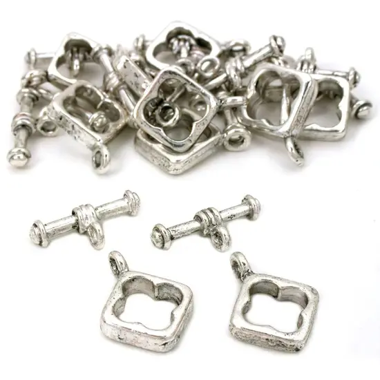Square Toggle Clasp Antique Silver Plated Approx 12 {1}