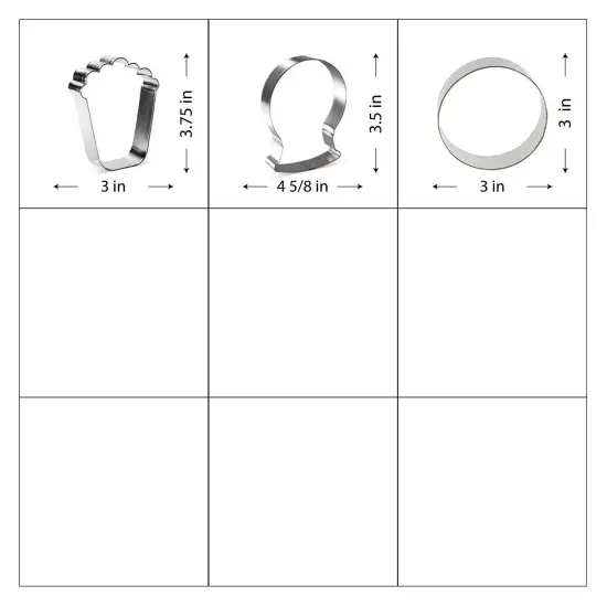 CookieCutter.com Circus Birthday 10 Piece Cookie Cutters Set, Tent, Ringmaster, Ball, Lion Face, Elephant, Ticket, Ice Cream, Tin Plate Steel, USA {5}