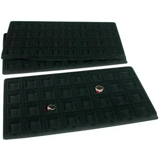 3 Black 32 Slot Puff Earring Cards Showcase Display Tray Inserts {1}