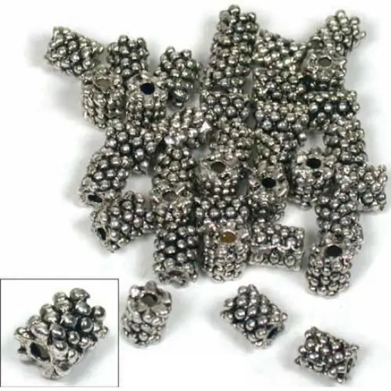 36 Tube Bali Beads Black Antique {1}
