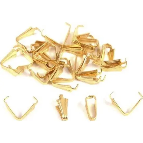24 Bails Gold Plated Connectors Jewelry Necklace Parts {1}