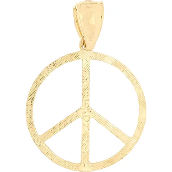 Peace Sign Charm 14k Gold 18.5mm {2}