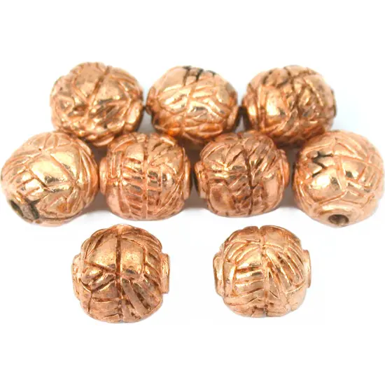 Round Bali Beads Copper Plated Beading 8mm Approx 8Pcs {1}