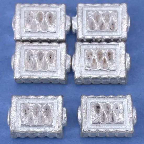 Rectangle Bead Silver Plate Tube 13mm 16 Grams Approx 6 {1}