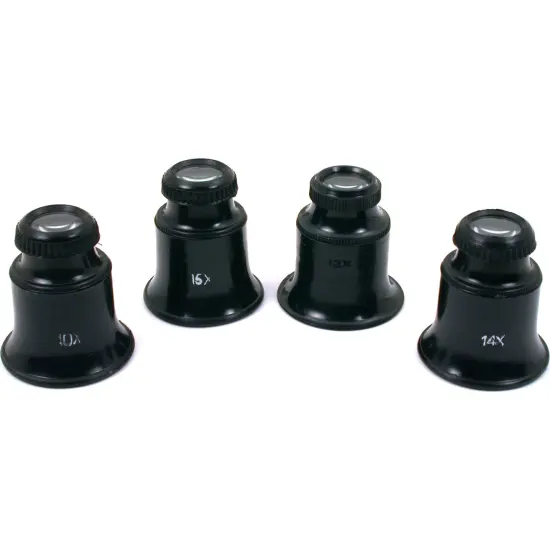 4 5x 10x Jewelers Eye Loupes Stamp Coin Magnifier Tools {1}