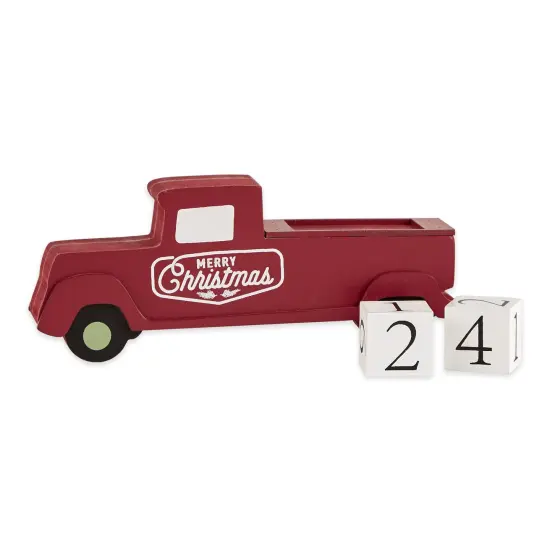 DII Christmas Tree Truck Tabletop Block Calendar {2}