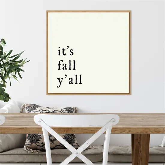 Its Fall YAll by Amanti Art Portfolio 22-in. W x 22-in. H. Canvas Wall Art Print Framed in Natural {4}