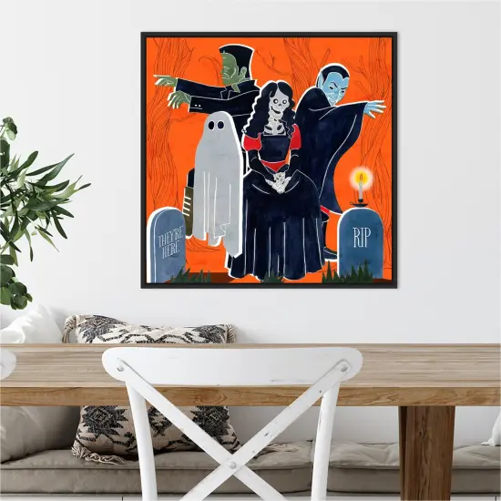 Graveyard Gang I by Grace Popp 22-in. W x 22-in. H. Canvas Wall Art Print Framed in Black {5}