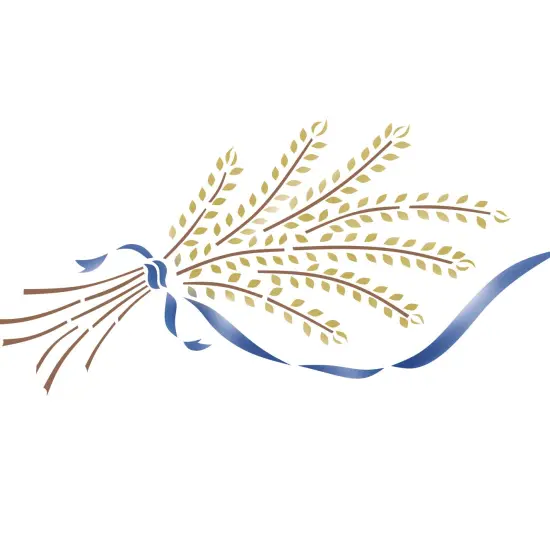 Wheat Sheath with Ribbon Wall Stencil | 1094 by Designer Stencils | Floral Stencils | Reusable Art Craft Stencils for Painting on Walls, Canvas, Wood | Reusable Plastic Paint Stencil for Home Makeover | Easy to Use & Clean Art Stencil {2}