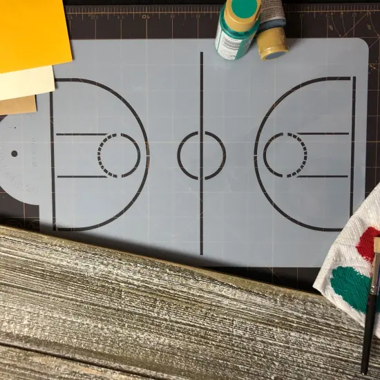 Basketball Court 1/4 Sheet Cake Stencil | C1020 by Designer Stencils | {4}