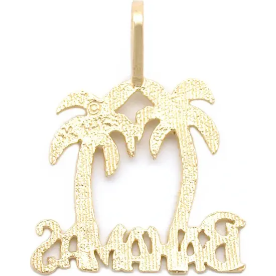 14k Gold Bahamas Palm Trees Charm Diamond-Cut Jewelry {2}