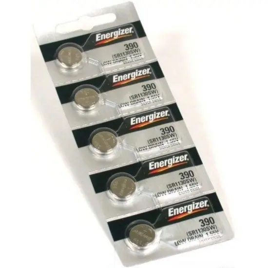 Energizer Batteries 390/389 (189, SR1130SW, SR1130W) Silver Oxide Watch Battery. On Tear Strip (Pack {1}