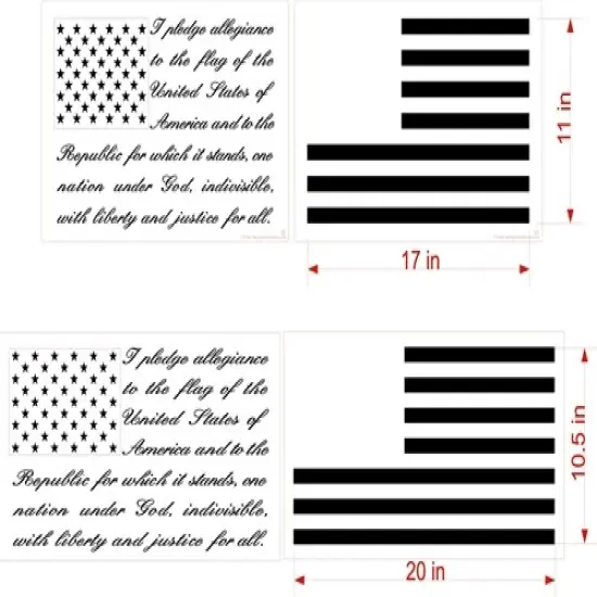 Pledge of Allegiance Flag Cake & Craft Stencil | C1060 by Designer Stencils | Cake Decorating Tools | Baking Stencils for Royal Icing, Airbrush, Dusting Powder | Reusable Plastic Food Grade Stencil for Cakes | Easy to Use & Clean {4}