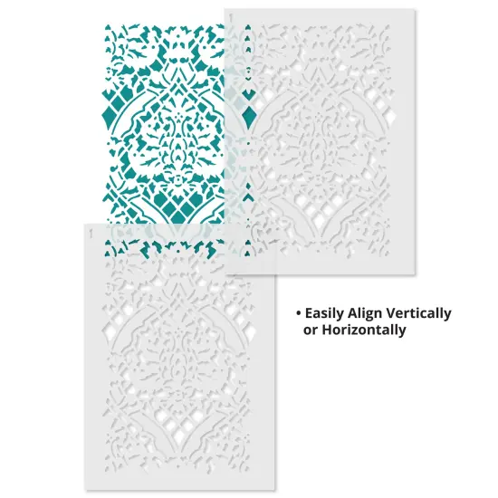 Small Overall Damask | 2497 by Designer Stencils | Pattern Stencils | Reusable Stencils for Painting | Safe & Reusable Template for Wall Decor | Try This Stencil Instead of a Wallpaper | Easy to Use & Clean Art Stencil Pattern {5}