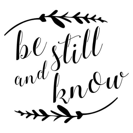 Be Still and Know Embossing 12 x 12 Stencil | FS016 by Designer Stencils | Word & Phrase Stencils | Reusable Stencils for Painting on Wood, Wall, Tile, Canvas, Paper, Fabric, Furniture, Floor | Reusable Stencil for Home Makeover | Easy to Use & Clean {1}