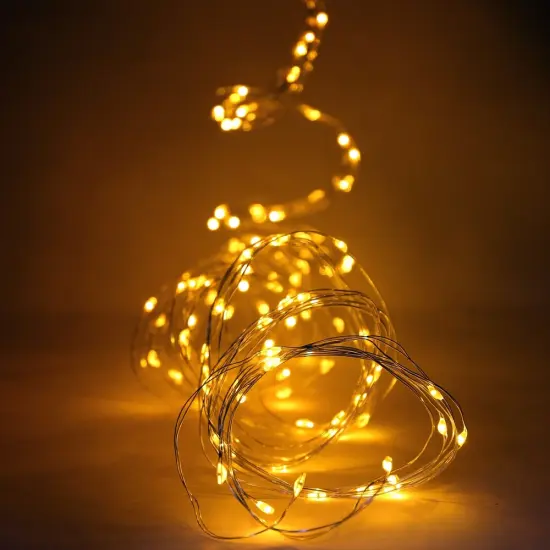 Perfect Holiday 180 LED Silver Copper Branch Tree Lights Plug in Yellow {1}
