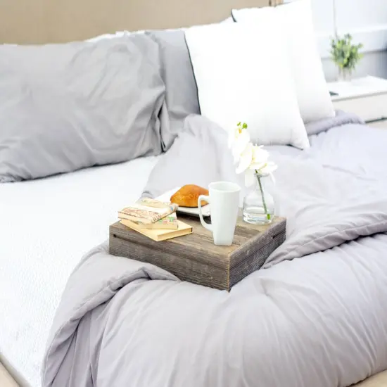 Rustic Farmhouse Decorative 15 in. x 15 in. Solid Reclaimed Wooden Display Riser/Stand Grey {3}