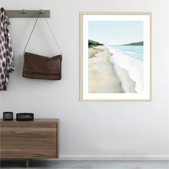 Crash Into Me II (Beach) by Isabelle Z Wood Framed Wall Art Print 33 in. W x 41 in. H {5}