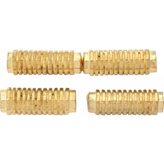 15g Bali Octagon Tube Beads Gold Plt Barrel 17mm App 4 {1}