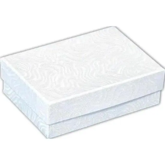 25 White Swirl Cotton Boxes Charm Jewelry Gift Displays 3.25" {2}