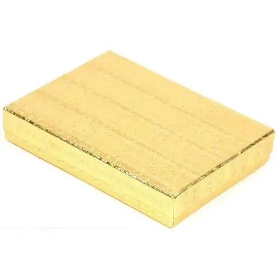 25 Gold Cotton Boxes Necklace Bracelet Gift Box Displays 5 3/8" {2}