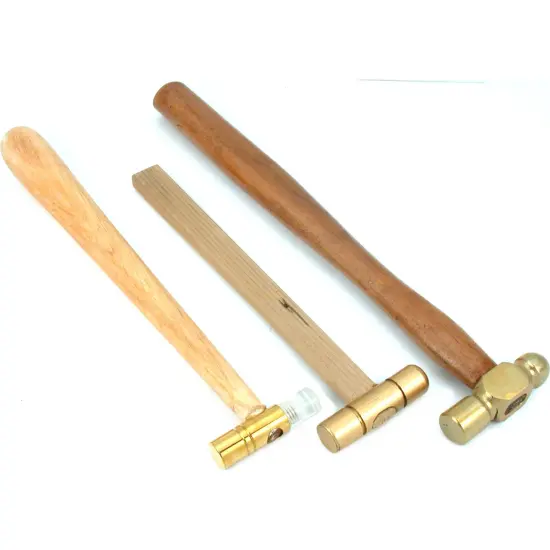 3 Jewelers Ball Pein Brass Dual Head Hammers Metalsmith {1}