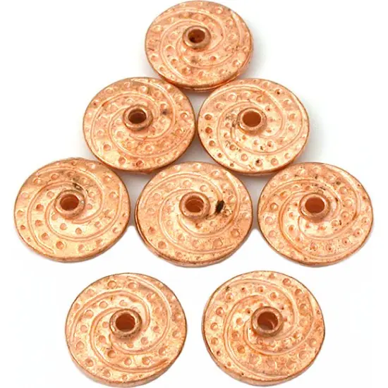 15g Fluted Saucer Beads Copper Plated 14.5mm Approx 8 {1}