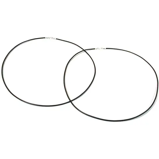 Leather Cord Necklaces Black 16" 2Pcs {1}
