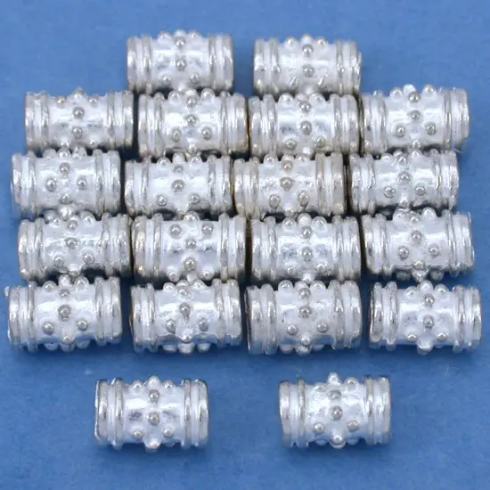 15g Bali Tube Beads Silver Plt Beading 5x8mm Approx 15 {1}