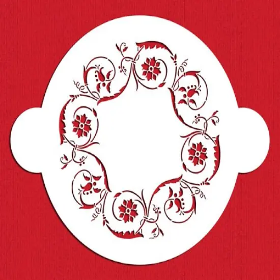 Flower Scroll Cake Stencil Top | C169 by Designer Stencils | Cake Decorating Tools | {1}