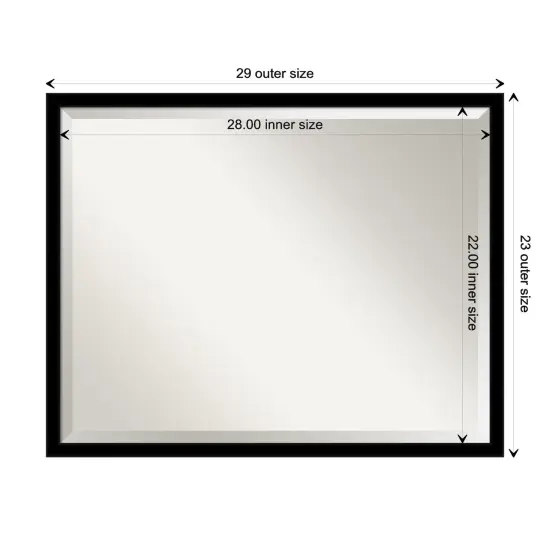 Beveled Bathroom Wall Mirror, Jet Frame {1}