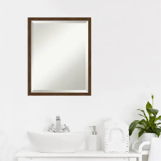 Beveled Wood Bathroom Wall Mirror, Carlisle Frame {6}