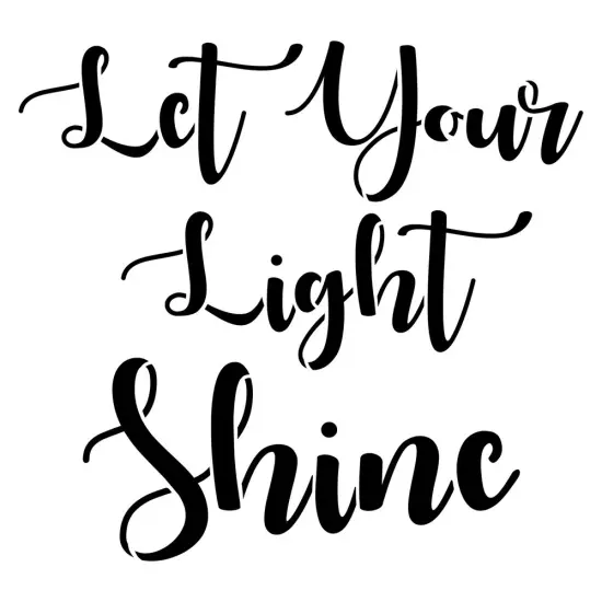 Let Your Light Shine Embossing 12 x 12 Stencil | FS030 by Designer Stencils | Word & Phrase Stencils | Reusable Stencils for Painting on Wood, Wall, Tile, Canvas, Paper, Fabric, Furniture, Floor | Reusable Stencil for Home Makeover {1}