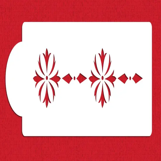 Round Medallion Cake Stencil Side | C071 by Designer Stencils | Cake Decorating Tools | Baking Stencils for Royal Icing, Airbrush, Dusting Powder | Reusable Plastic Food Grade Stencil for Cakes | Easy to Use & Clean Cake Stencil {1}