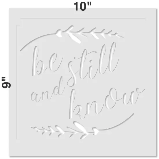 Be Still and Know Embossing 12 x 12 Stencil | FS016 by Designer Stencils | Word & Phrase Stencils | Reusable Stencils for Painting on Wood, Wall, Tile, Canvas, Paper, Fabric, Furniture, Floor | Reusable Stencil for Home Makeover | Easy to Use & Clean {2}