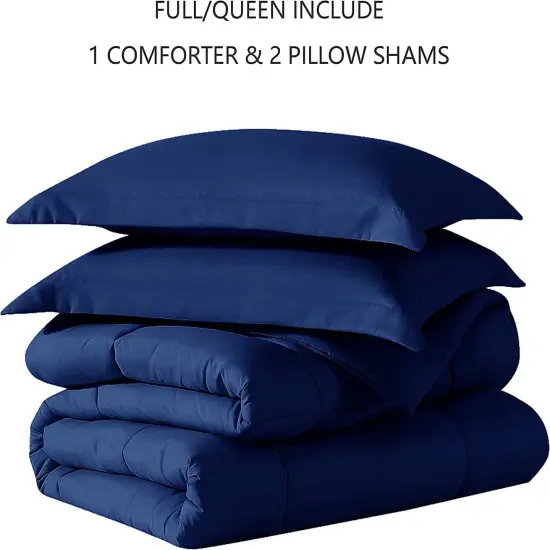 American Home Collection Down Alternative Comforter Set Extra Warm and Soft Navy {4}