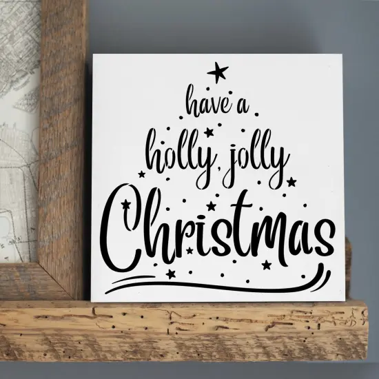 Have a Holly Jolly Christmas Embossing 12 x 12 Stencil | FS107 by Designer Stencils | Word & Phrase Stencils | Reusable Stencils for Painting on Wood, Wall, Tile, Canvas, Paper, Fabric, Furniture, Floor | Stencil for Home Makeover {3}