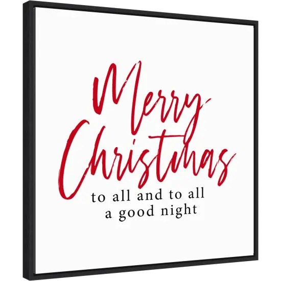 Merry Christmas to All Script by Amanti Art Portfolio Canvas Wall Art Print Framed Gold {6}