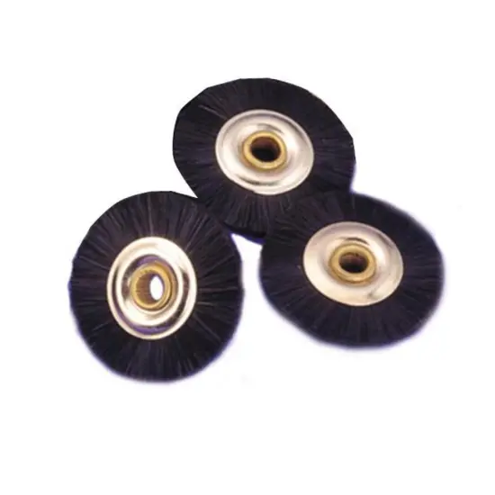 Black Bristle Wheel Polishing Brush with Steel Hub 1 3/4" {1}