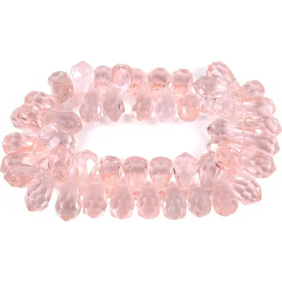 Pink Round Teardrop FP Chinese Crystal Beads 2 Strands {3}