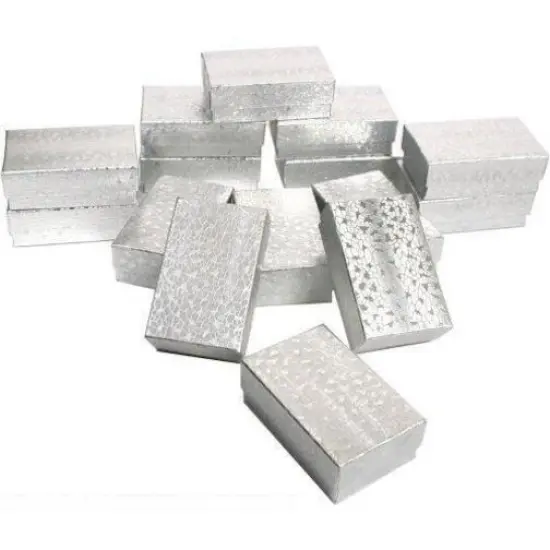 15 Silver Cotton Gift Boxes Chain & Pendant Displays 2 5/8" {1}