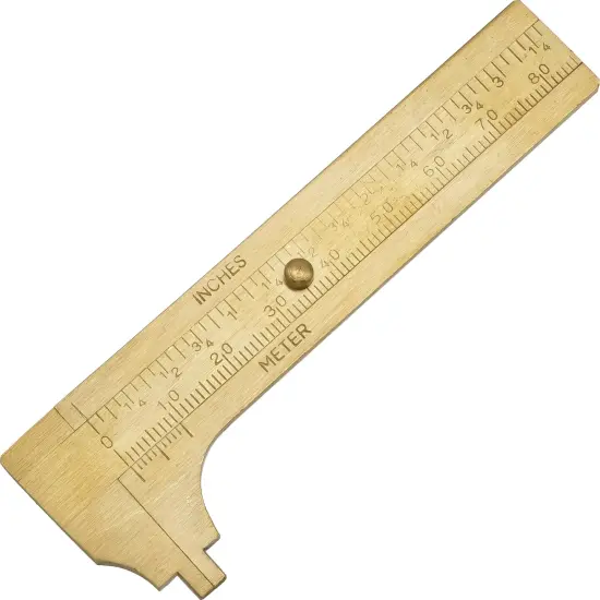Brass Gauge Bead Ruler Measure & Convert Inches/Metric {6}