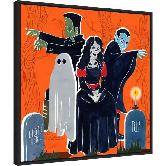 Graveyard Gang I by Grace Popp 22-in. W x 22-in. H. Canvas Wall Art Print Framed in Black {1}