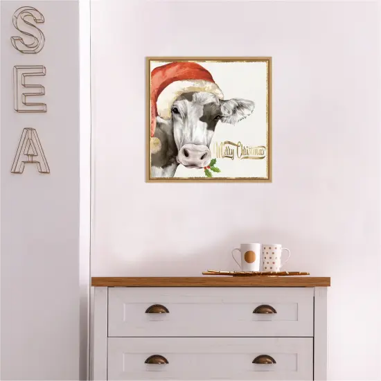 Christmas Cow by PI Studio Canvas Wall Art Print Framed {5}