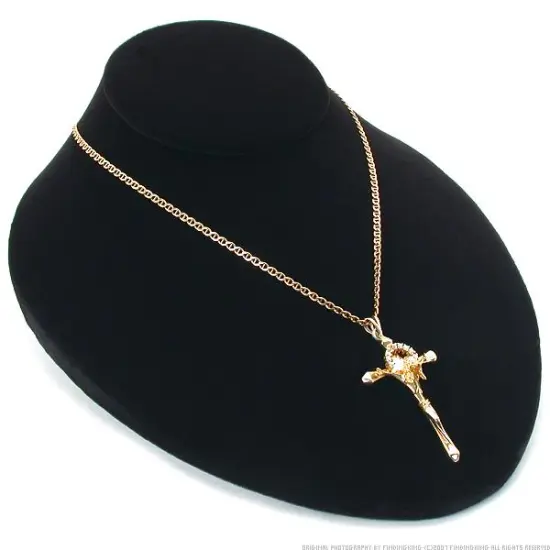 3Pc Black Velvet Jewelry Display Bust Chain Necklace 8" {3}